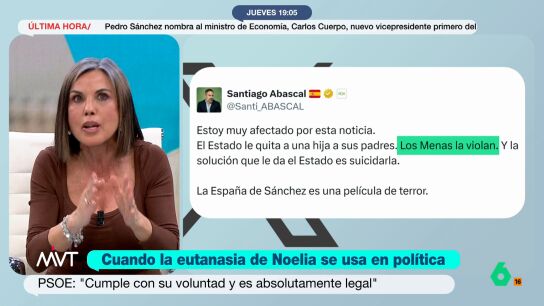 La abogada se&ntilde;ala que la mitad de las personas que solicitan la eutanasia no se les concede. De Vicente expone que la joven ha racionalizado su derecho a morir, demostrando que cuenta con capacidad para decidir. 