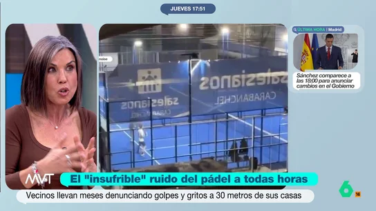 Beatriz de Vicente, sobre el ruido provocado por una pista de pádel: "Puede llegar a constituir un delito medioambiental y de lesiones" La abogada expone que la vía que ha escogido el abogado de los vecinos de Carabanchel que están sufriendo el excesivo ruido de las pistas "es muy acertada".