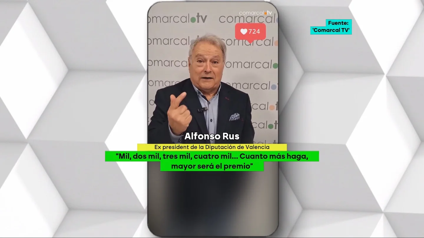 "10.000, 11.000, 12.000 euros, dos millones de pelas": Alfonso Rus reaparece para intentar hacer humor y recordar su implicación en el caso Imelsa "10.000, 11.000, 12.000 euros, dos millones de pelas": Alfonso Rus reaparece para intentar hacer humor y recordar su implicación en el caso Imelsa