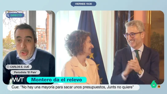 Carlos Cué lo tiene claro: es "prácticamente imposible" que el Gobierno saque los PGE por "falta de apoyos" Carlos Cué lo tiene claro: es "prácticamente imposible" que el Gobierno saque los PGE por "falta de apoyos"