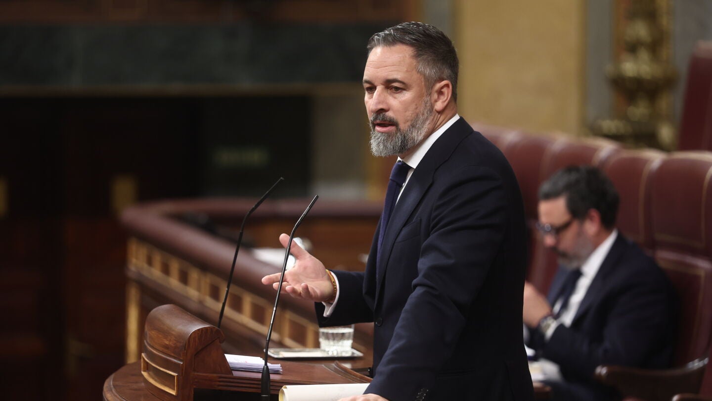 Santiago Abascal durante una sesi&oacute;n de control al Gobierno en el Congreso 