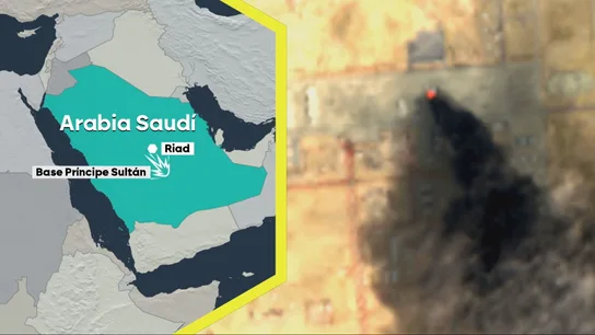 Imagen satelital de la base estadounidense atacada en Arabia Saudí Imagen satelital de la base estadounidense atacada en Arabia Saudí