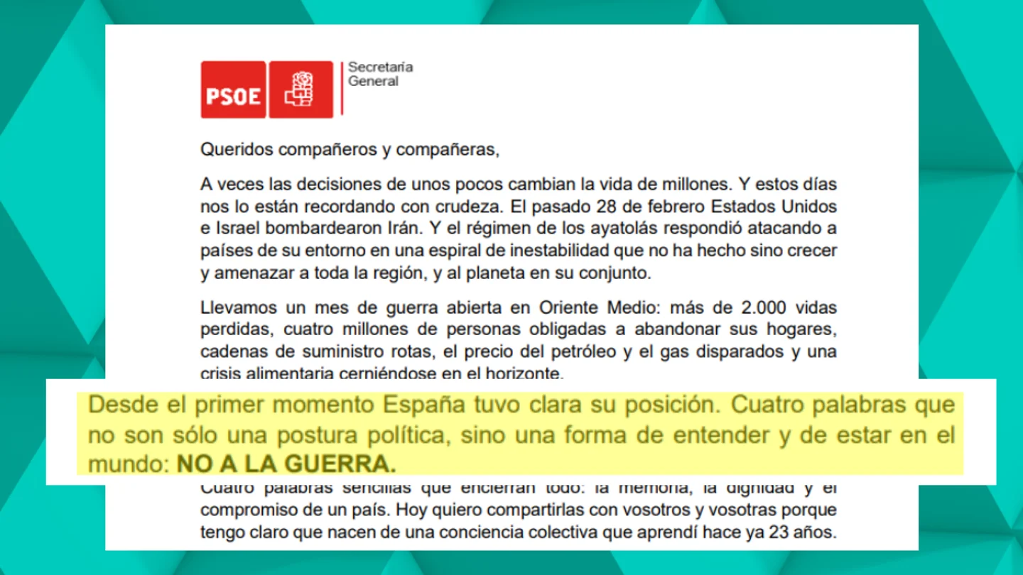 Carta de Pedro Sánchez a la militancia. Carta de Pedro Sánchez a la militancia.
