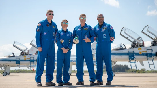Astronautas de la misión Artemis II. De izquierda a derecha: Jeremy Hansen, Christina Koch, Reid Wiseman y Victor Glover Astronautas de la misión Artemis II. De izquierda a derecha: Jeremy Hansen, Christina Koch, Reid Wiseman y Victor Glover