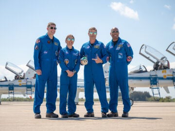 Astronautas de la misi&oacute;n Artemis II. De izquierda a derecha: Jeremy Hansen, Christina Koch, Reid Wiseman y Victor Glover