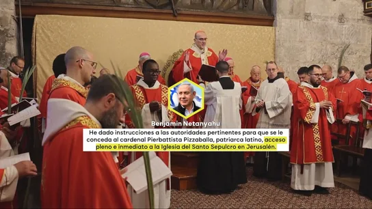 Netanyahu recula y permite al jefe de la Iglesia Católica acceder al Santo Sepulcro tras un "malentendido" Netanyahu recula y permite al jefe de la Iglesia Católica acceder al Santo Sepulcro tras un "malentendido"