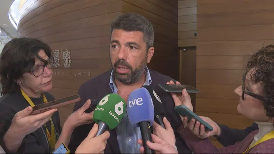 El expresident de la Generalitat Valenciana Carlos Mazón atiende a los medios de comunicación en Les Corts El expresident de la Generalitat Valenciana Carlos Mazón atiende a los medios de comunicación en Les Corts