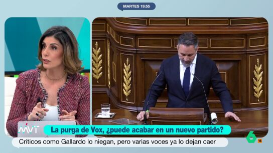 "Abascal puede intentar expulsar a cada persona que le lleve la contraria, pero va a ser muy dif&iacute;cil que expulse a todos los que no est&eacute;n de acuerdo", afirma Raquel Ejerique sobre la crisis interna de Vox.