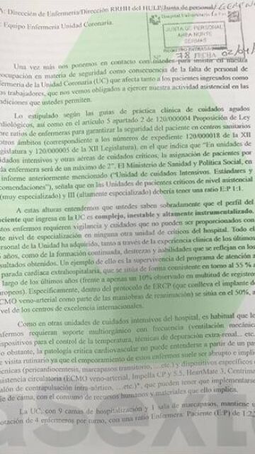 "¿A quién atiendo antes, a un paciente de 50 años o a uno de 24?": situación "insostenible" en la Unidad de Críticos Cardiológicos del hospital de La Paz en Madrid