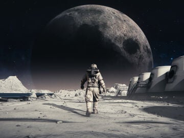 Ilustraci&oacute;n de un astronauta en la Luna