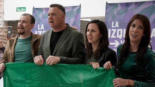 El candidato a la presidencia de la Junta de Andalucía, Juan Antonio Delgado, y la diputada y secretaria general de Podemos, Ione Belarra, en un acto en Sevilla El candidato a la presidencia de la Junta de Andalucía, Juan Antonio Delgado, y la diputada y secretaria general de Podemos, Ione Belarra, en un acto en Sevilla