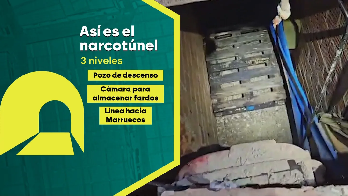Un narcotúnel de lujo en imágenes: los narcos instalaron rieles, vagones y hasta montacargas para llevar la droga de Ceuta a Marruecos Un narcotúnel de lujo en imágenes: los narcos instalaron rieles, vagones y hasta montacargas para llevar la droga de Ceuta a Marruecos