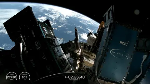 Momento en el que Space X confirma la salida al espacio del satélite firmado por Carlos Cuerpo Momento en el que Space X confirma la salida al espacio del satélite firmado por Carlos Cuerpo