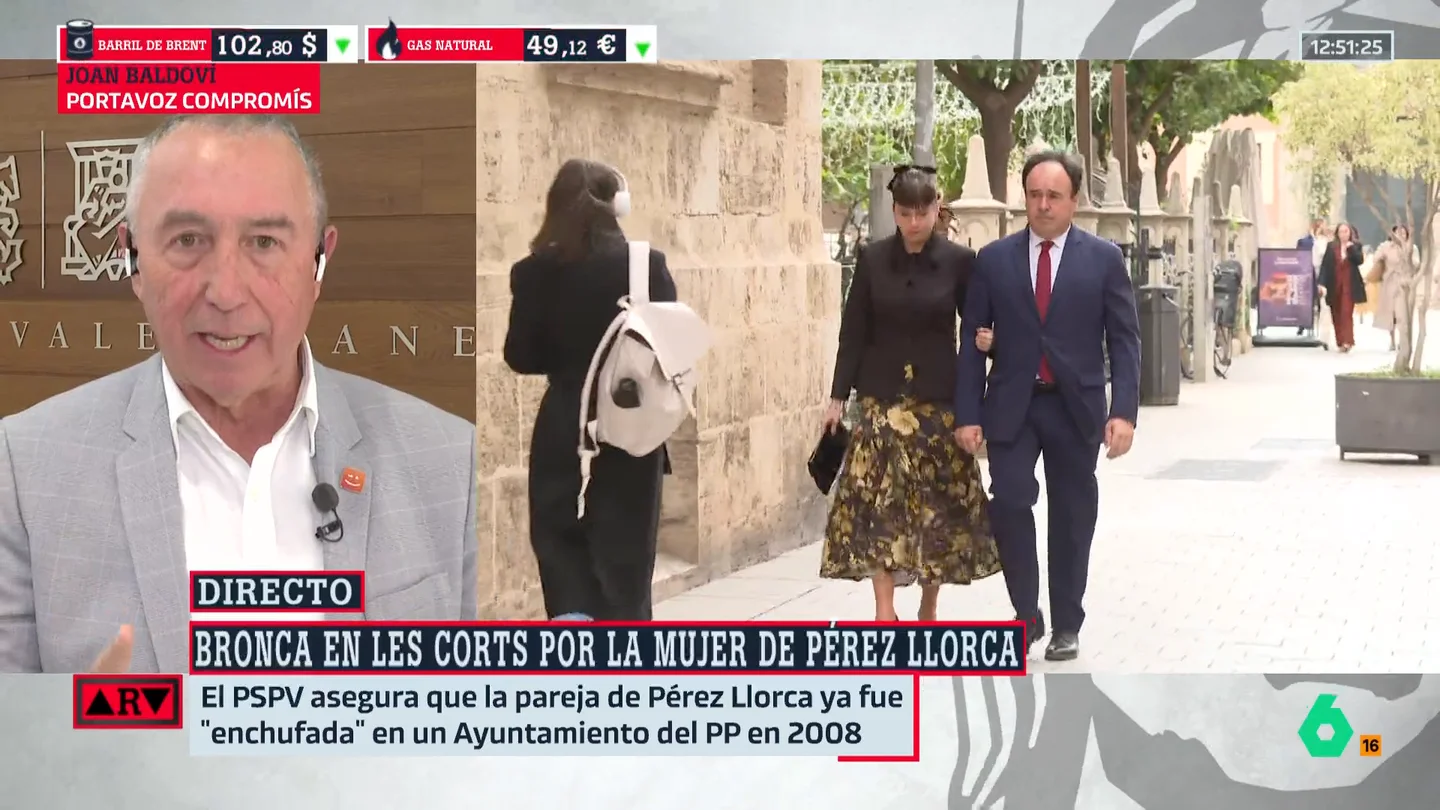 Baldoví ve "insuficientes" las explicaciones de Pérez Llorca sobre su mujer: "Entró ya enchufada" Baldoví ve "insuficientes" las explicaciones de Pérez Llorca sobre su mujer: "Entró ya enchufada"