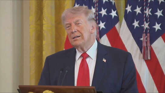 Donald Trump en un evento por la comida de Pascua