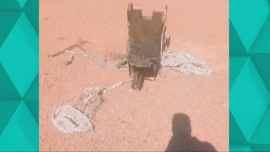 Imagen del asiento eyectado del caza estadounidense en Irán Imagen del asiento eyectado del caza estadounidense en Irán