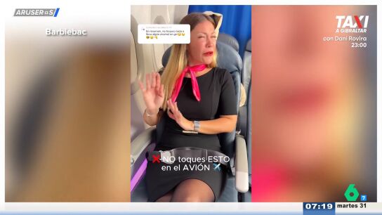 "Si no podemos tocar nada, &iquest;c&oacute;mo volamos?": Alfonso Ar&uacute;s alucina con las curiosas advertencias de una azafata