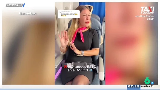 "Si no podemos tocar nada, ¿cómo volamos?": Alfonso Arús alucina con las curiosas advertencias de una azafata "Si no podemos tocar nada, ¿cómo volamos?": Alfonso Arús alucina con las curiosas advertencias de una azafata