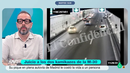 Maestre, sobre el juicio a los kamikazes de la M30: "Tristemente es muy habitual, porque hay mucho gilipollas en la carretera" Los dos conductores iban drogados. Su carrera provocó un terrible accidente que provocó la muerte de un médico de 35 años, padre de un niño pequeño y cuya mujer, además, estaba embarazada.