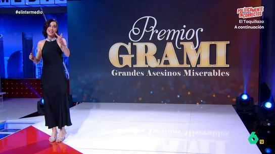 El Intermedio entrega los Premios GRAMI a los "grandes asesinos miserables": "No firman autógrafos, solo sentencias de muerte" Cristina Gallego es la encargada de recompensar "la labor de los genocidas más talentosos y crueles de nuestro tiempo que, casualmente, están todos en Israel".