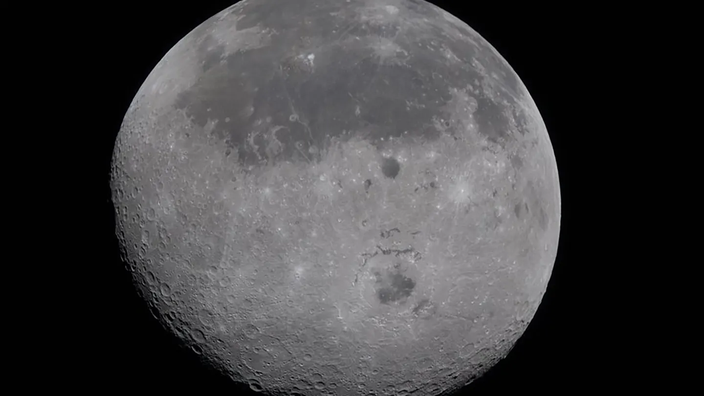 Imagen de archivo de la cara visible de la Luna. Imagen de archivo de la cara visible de la Luna.