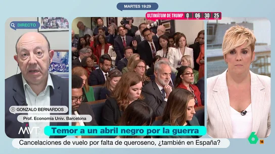 Gonzalo Bernardos considera que España es "el país más inmune a lo que está sucediendo" con la guerra en Irán El economista expone que el conflicto bélico podría provocar que las familias puedan perder poder adquisitivo y que algunas empresas "ganen menos". A pesar de ello, no cree que la situación afecte al empleo en España.