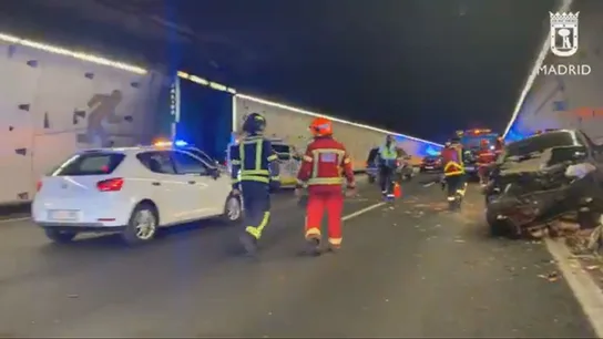 Imagen del accidente mortal en la M-30 Imagen del accidente mortal en la M-30