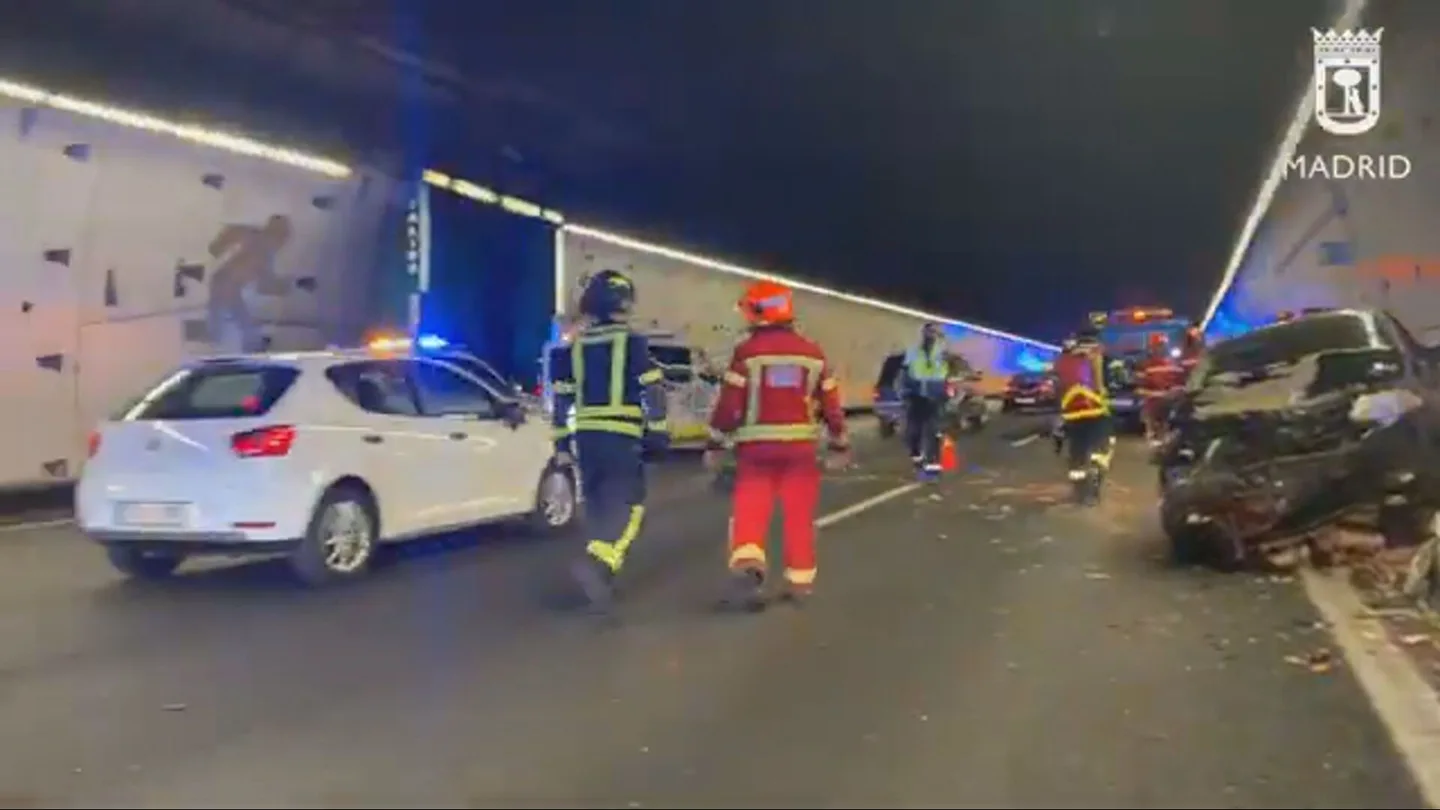 Imagen del accidente mortal en la M-30 Imagen del accidente mortal en la M-30