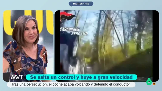 Beatriz de Vicente, sobre una persecución de película en Italia: "Consejo de abogada: no hagáis esto, nunca acaba bien" Un conductor, que carecía de carnet de conducir, inició una persecución en la zona de Bérgamo. El vehículo llegó a alcanzar los 140 kilómetros por hora para intentar burlar a los agentes que le pisaban los talones.