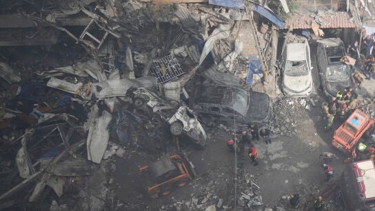 Consecuencias de los ataques israel&iacute;es contra L&iacute;bano, este mi&eacute;rcoles. 