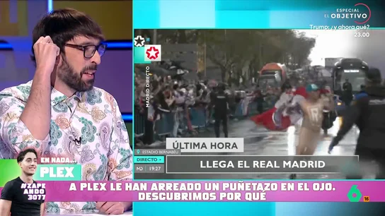 Quique Peinado, sobre el hombre que corrió desnudo frente al autobús del Real Madrid: "Anticipó el resultado" El equipo merengue se enfrentaba al Bayern de Múnich, pero el verdadero protagonista del partido no estuvo en el terreno de juego sino fuera.