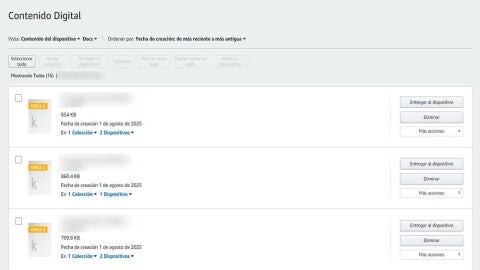 Ordenadno el contenido digital de la biblioteca de un kindle