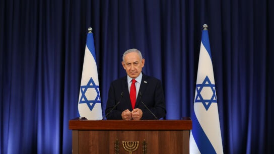 Benjamin Netanyahu en una rueda de prensa en Jerusal&eacute;n