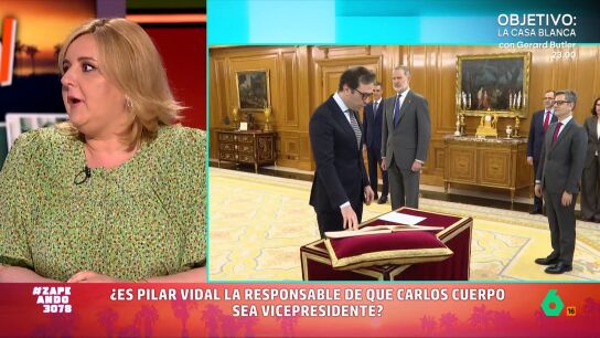 La &uacute;ltima vez que estuvo en Zapeando, Pilar Vidal dijo a Pedro S&aacute;nchez que quien realmente le gustaba era Carlos Cuerpo. Dos horas despu&eacute;s era vicepresidente del Gobierno. &iquest;Casualidad? La periodista la explica en este v&iacute;deo.