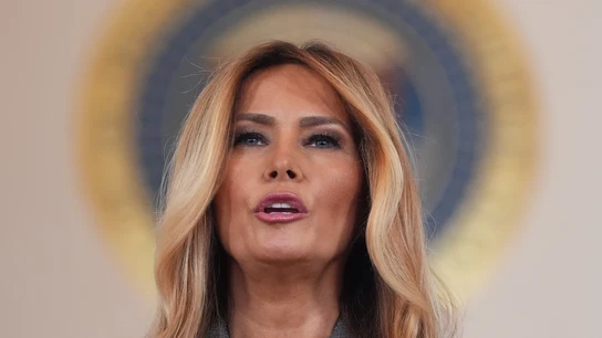 La primera dama de Estados Unidos (EEUU), Melania Trump, durante una comparecencia este jueves desde la Casa Blanca. La primera dama de Estados Unidos (EEUU), Melania Trump, durante una comparecencia este jueves desde la Casa Blanca.