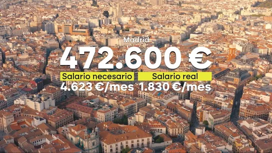 Diferencia entre el salario necesario y el real para un piso de 100 metros cuadrados en Madrid Diferencia entre el salario necesario y el real para un piso de 100 metros cuadrados en Madrid