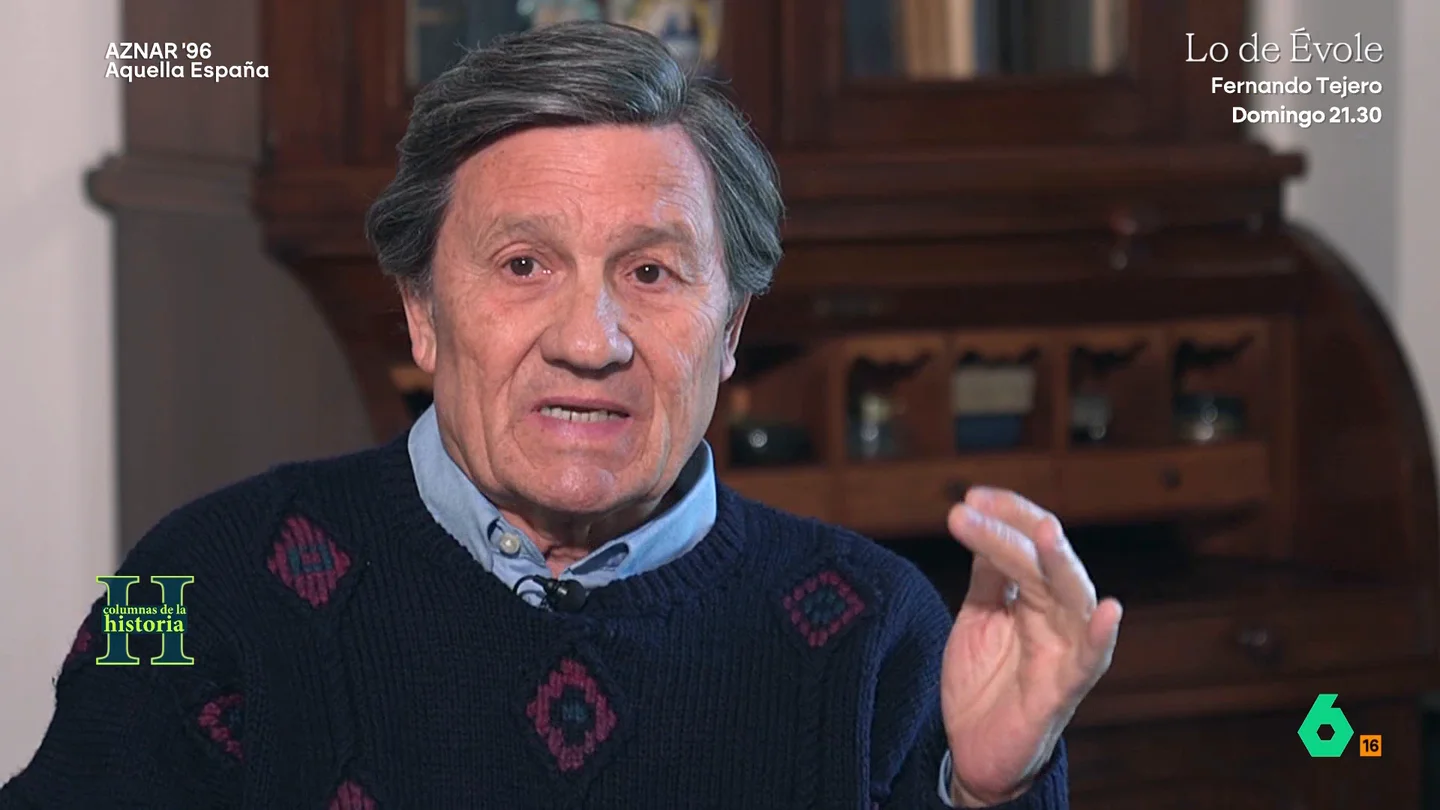 Antonio Gutiérrez, exsecretario General de CCOO: "Aznar es el único líder político de España que edulcoró la imagen de ETA" El líder del Partido Popular explicó en televisión que había autorizado con el "movimiento de liberación vasco". Esto provoco que los líderes del Partido Socialista le acusaran de romper España.