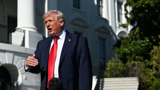 Donald Trump a su salida de la Casa Blanca