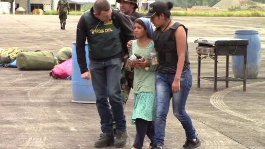 El momento de la liberaci&oacute;n de Nada Itrab, tras siete meses secuestrada