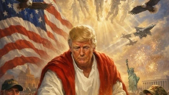 Imagen realizada con IA en la que Trump se muestra encarnando a la figura de Jesucristo Imagen realizada con IA en la que Trump se muestra encarnando a la figura de Jesucristo