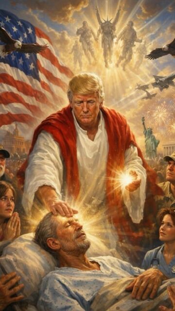 Imagen realizada con IA en la que Trump se muestra encarnando a la figura de Jesucristo