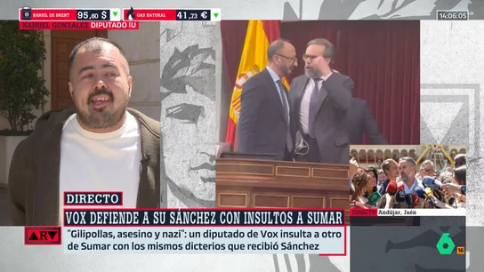 Nahuel González (IU) advierte tras lo ocurrido con un diputado de Vox: "Puede acabar en una violencia grave en el hemiciclo" Nahuel González (IU) advierte tras lo ocurrido con un diputado de Vox: "Puede acabar en una violencia grave en el hemiciclo"