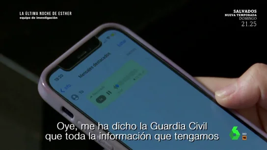 El audio de Óscar a una amiga de Esther López tras su desaparición: "Dice la Guardia Civil que la información que me mandéis la información que haya" El audio de Óscar a una amiga de Esther López tras su desaparición: "Dice la Guardia Civil que la información que me mandéis la información que haya"