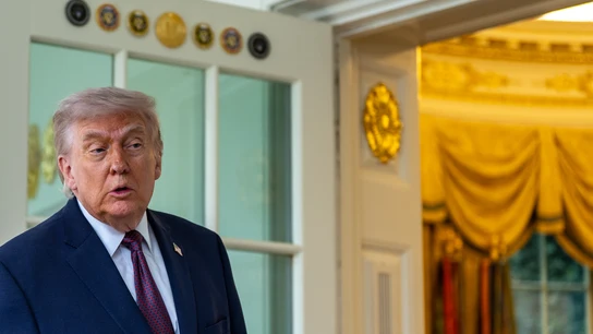 El presidente de Estados Unidos, Donald Trump, en la entrada del Despacho Oval El presidente de Estados Unidos, Donald Trump, en la entrada del Despacho Oval