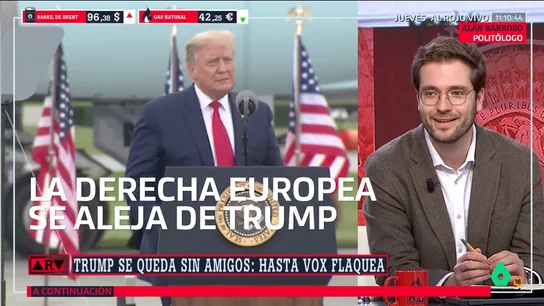 Alán Barroso, tras el cambio de postura de Vox sobre Trump: "No podían ser sus últimos defensores en Europa. Es ridículo" Alán Barroso, tras el cambio de postura de Vox sobre Trump: "No podían ser sus últimos defensores en Europa. Es ridículo"