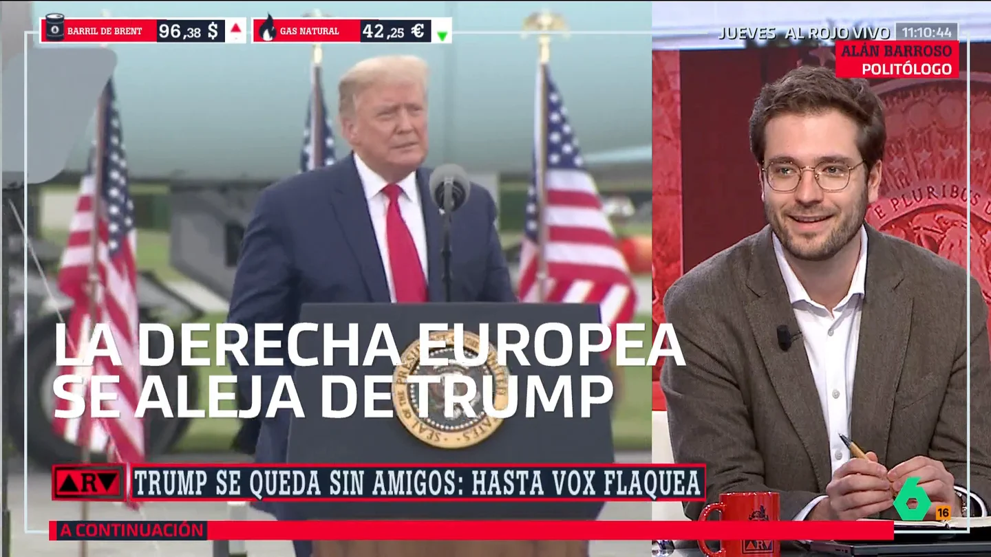Alán Barroso, tras el cambio de postura de Vox sobre Trump: "No podían ser sus últimos defensores en Europa. Es ridículo" Alán Barroso, tras el cambio de postura de Vox sobre Trump: "No podían ser sus últimos defensores en Europa. Es ridículo"