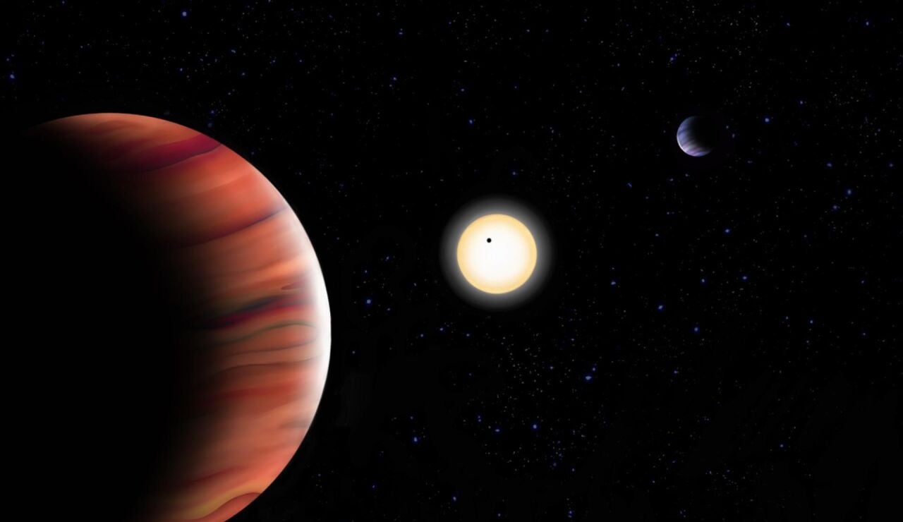 Recreaci&oacute;n art&iacute;stica del sistema exoplanetario TOI-201