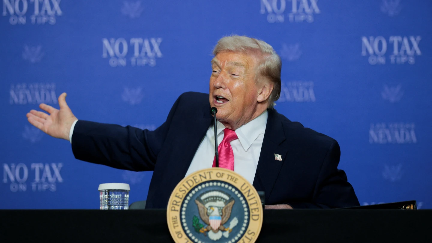 El presidente de Estados Unidos, Donald Trump, interviene durante una mesa redonda en Las Vegas, Nevada, EEUU, el 16 de abril de 2026. El presidente de Estados Unidos, Donald Trump, interviene durante una mesa redonda en Las Vegas, Nevada, EEUU, el 16 de abril de 2026.
