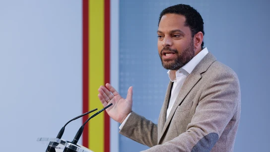 El secretario general de Vox, Ignacio Garriga, durante una rueda de prensa en Madrid El secretario general de Vox, Ignacio Garriga, durante una rueda de prensa en Madrid