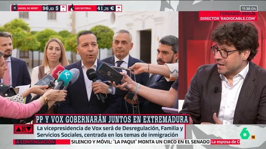 Fernando Berlín, tras el acuerdo de Gobierno en Extremadura: "El PP ha abierto los brazos a la extrema derecha" Fernando Berlín, tras el acuerdo de Gobierno en Extremadura: "El PP ha abierto los brazos a la extrema derecha"